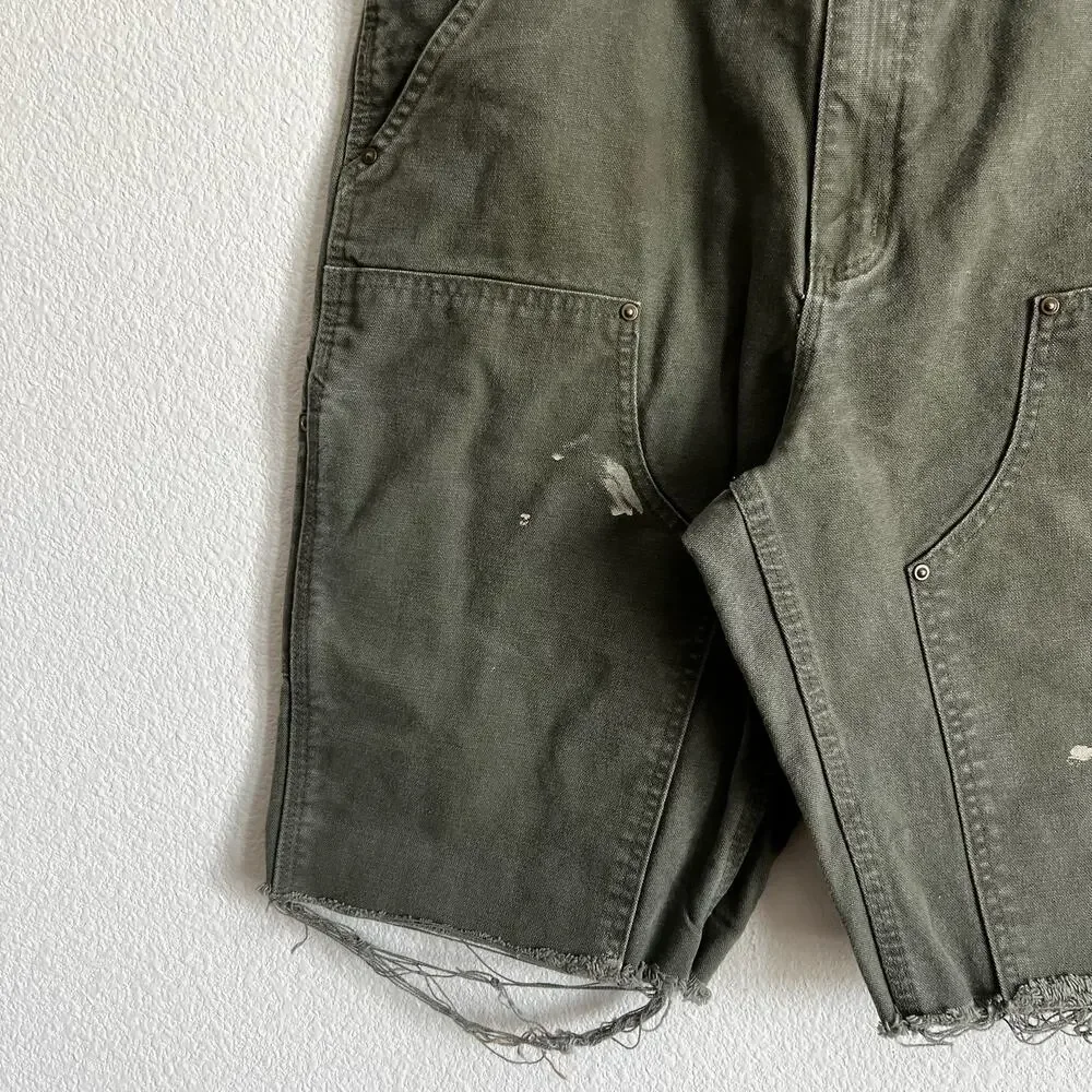 Carhartt green double knee work wear carpenter shorts